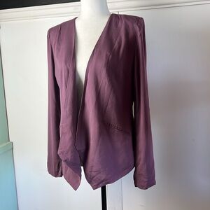MODCLOTH Esley Dusk Purple Light Draped Blazer Lightweight Rayon Open Front NWT